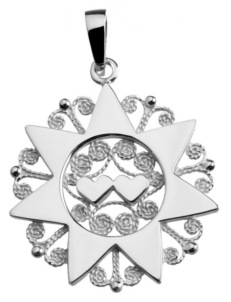Ciondolo Presentosa Cod. P04CA Argento 925‰ - diam. 2,5 cm
